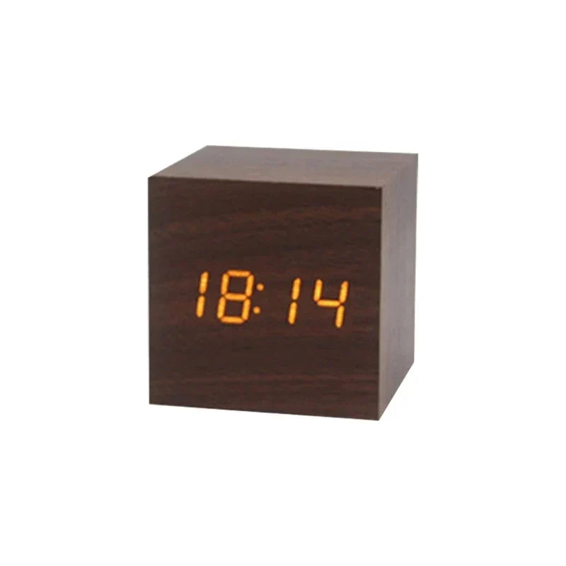 PureTimeGlow | Multifunktionale LED-Uhr aus Holz - Brezella