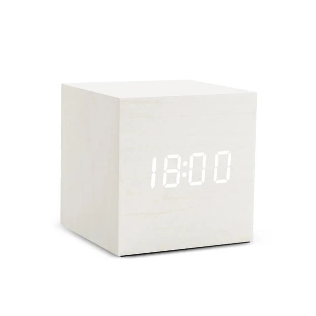 PureTimeGlow | Multifunktionale LED-Uhr aus Holz - Brezella