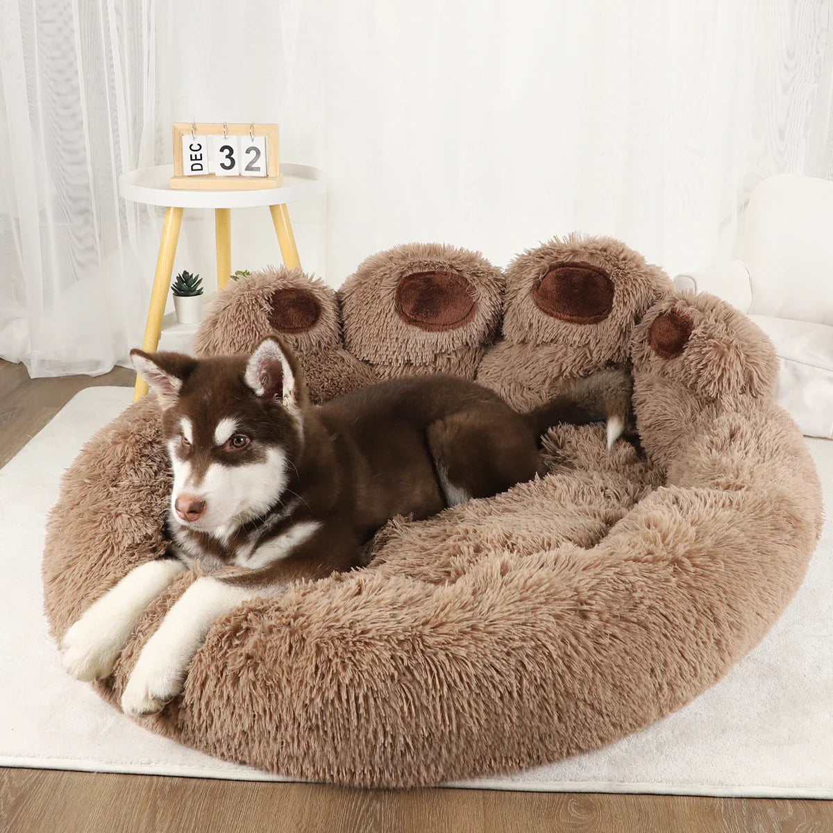 FluffHaven | Weiches Hundebett mit waschbarem Bezug - Brezella