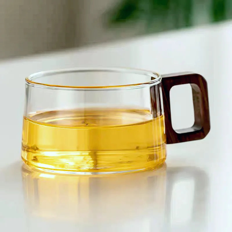 NatureSip | Borosilikat-Glasmug mit stilvollen Holzdetails - Brezella