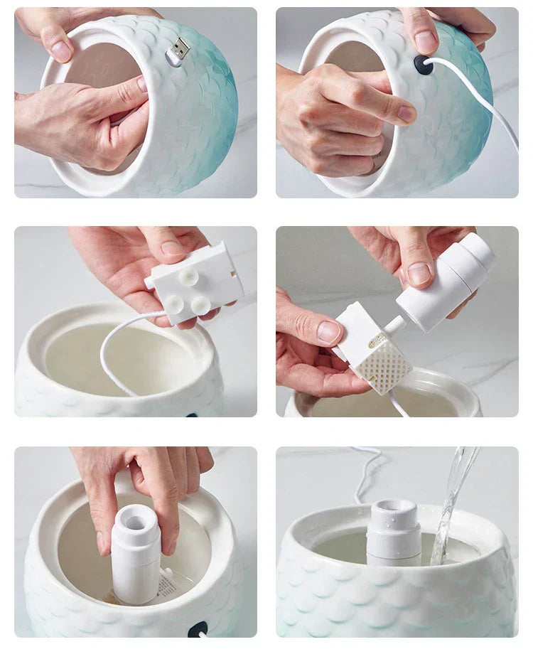 CleanFlow | Haustier Wasserbrunnen aus Keramik - Brezella