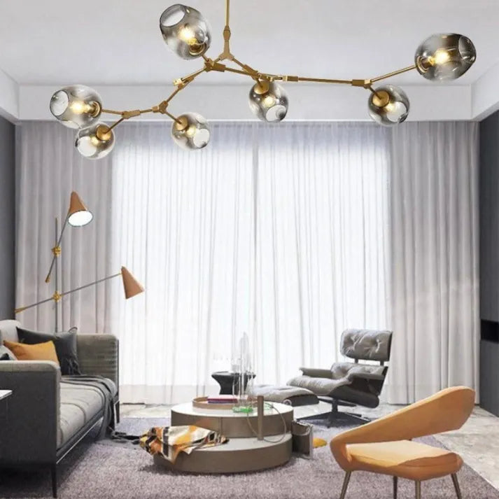 OrbitGlow | Sputnik-Hängelampe mit einzigartigen Glasbubbles - Brezella