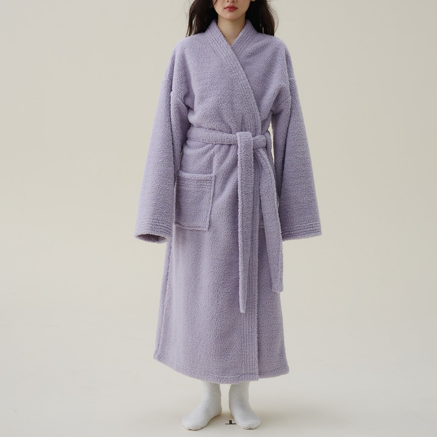 ThermoKimono | Weicher Flanellbademantel für kalte Tage - Brezella