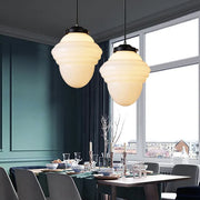 FrostLicht | Stilvolle Glas-Hängelampe mit sanfter Beleuchtung - Brezella