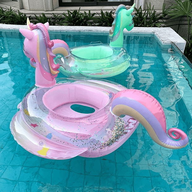 FunkelEinHorn | Glitzernder Schwimmring für den Pool - Brezella