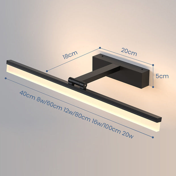 Mattschwarze LED Wandleuchte Für Den Schminktisch