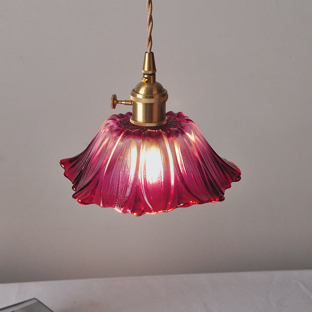 Vintage Hängelampen mit Blumenmuster