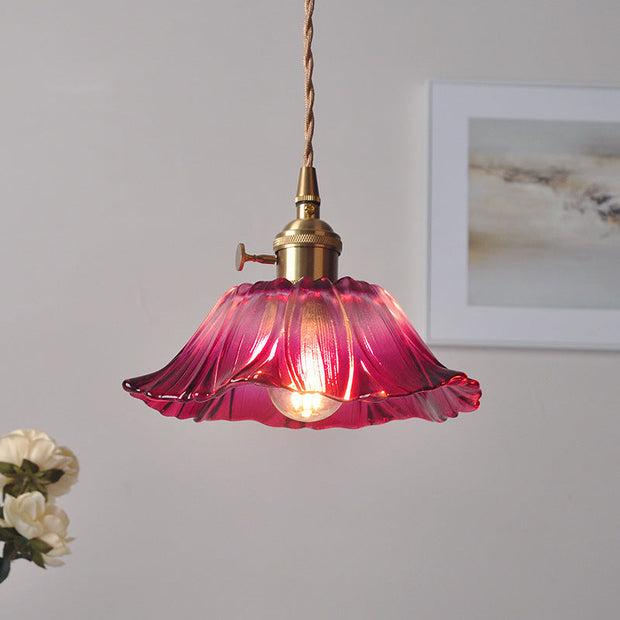 Vintage Hängelampen mit Blumenmuster