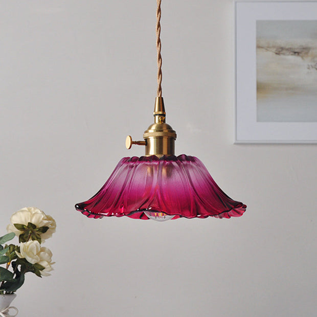 Vintage Hängelampen mit Blumenmuster