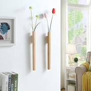 RustikGlanz | Nachhaltige Holz-Wandvase für Blumen und Zweige - Brezella
