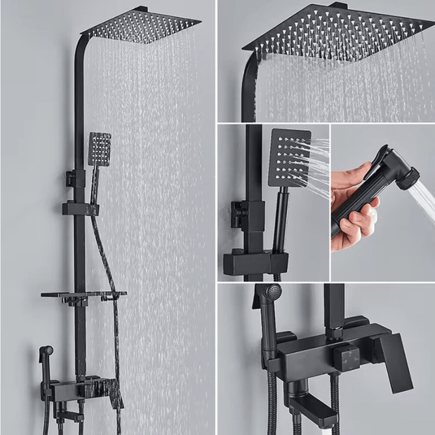 AquaBrass | Luxus-Messing-Duscharmatur mit Regenbrause - Brezella
