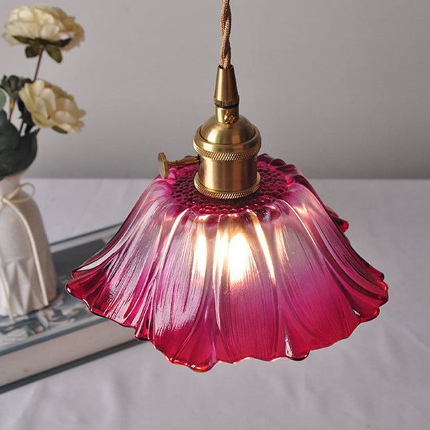 Vintage Hängelampen mit Blumenmuster