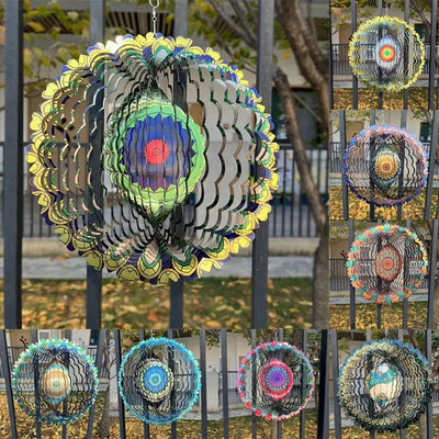 LichtBrise | 3D Windspiel für Farbige Gartenatmosphäre - Brezella