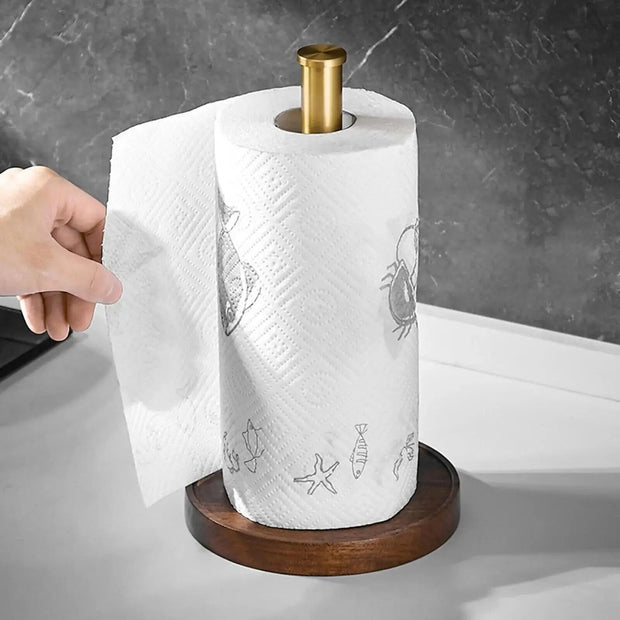 MarbleLux | Eleganter Küchenrollenhalter mit Marmor und Goldakzenten - Brezella