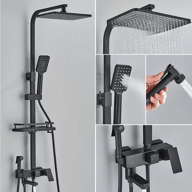 AquaBrass | Luxus-Messing-Duscharmatur mit Regenbrause - Brezella