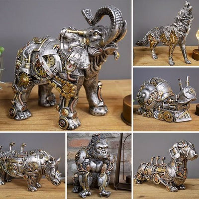 MechaFunk | Steampunk Tier Skulpturen mit Antiken und Futuristischen Elementen - Brezella