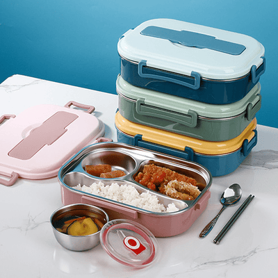 FreshPortion | Thermobehälter mit 4 Fächern und Suppenfach - Brezella