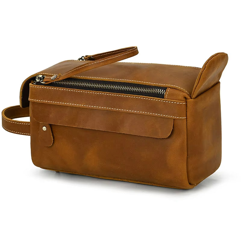 TimelessCase | Klassische Kulturtasche aus hochwertigem Leder - Brezella