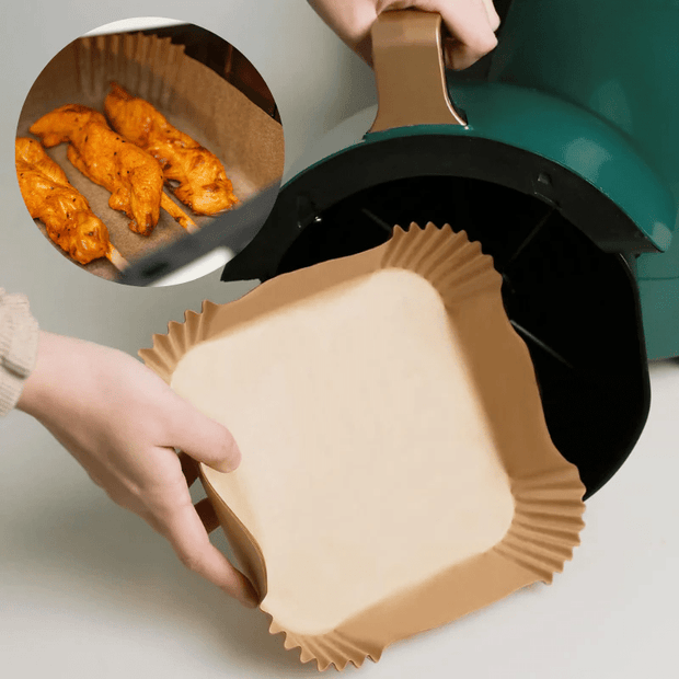 CrispGuard | Antihaft Backpapier für Airfryer &amp; Ofen - Brezella