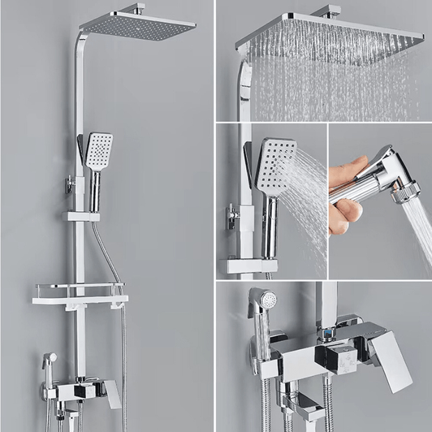 AquaBrass | Luxus-Messing-Duscharmatur mit Regenbrause - Brezella