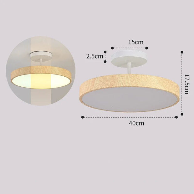 Elegante LED-Deckenleuchte mit Halbeinbau