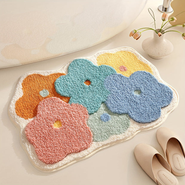 BlossomMat | Weiche und saugfähige Blume Badematte - Brezella