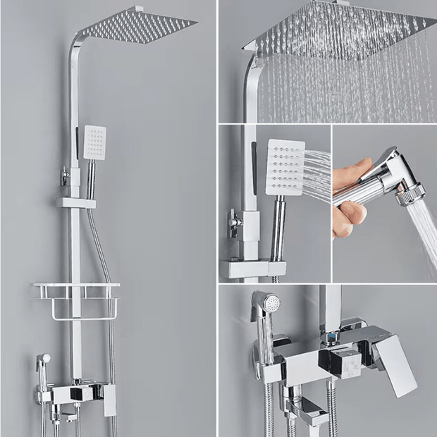 AquaBrass | Luxus-Messing-Duscharmatur mit Regenbrause - Brezella