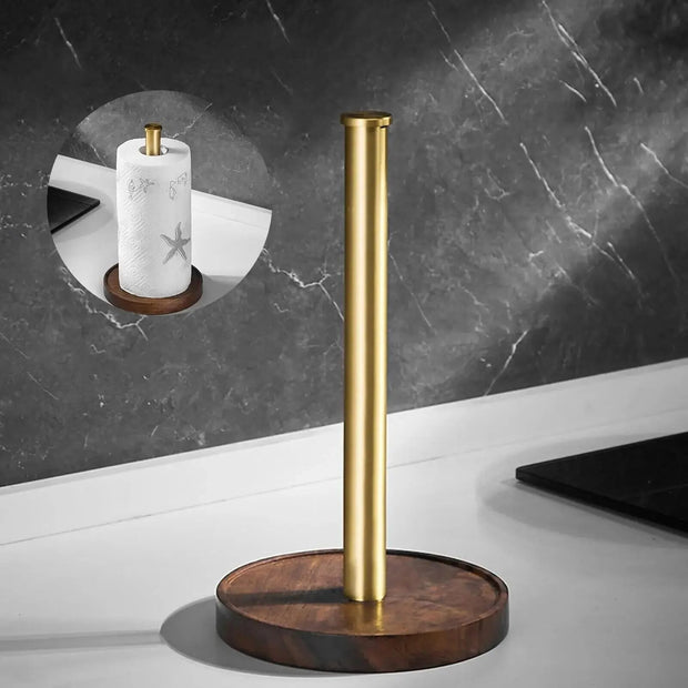 MarbleLux | Eleganter Küchenrollenhalter mit Marmor und Goldakzenten - Brezella
