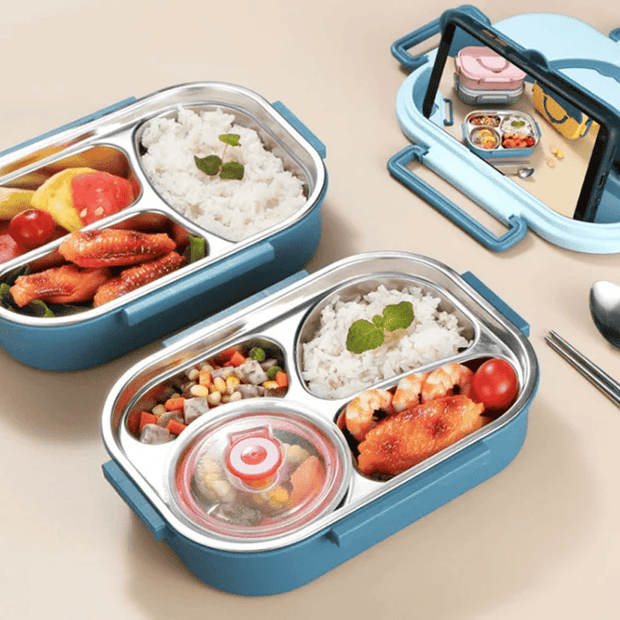 FreshPortion | Thermobehälter mit 4 Fächern und Suppenfach - Brezella