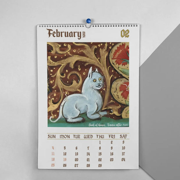 FelineChronik | Kunstvolle Katzenkalender für 2024 mit Historischen Akzenten - Brezella