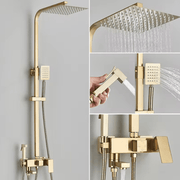 AquaBrass | Luxus-Messing-Duscharmatur mit Regenbrause - Brezella