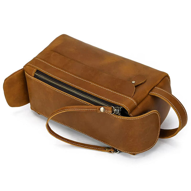 TimelessCase | Klassische Kulturtasche aus hochwertigem Leder - Brezella