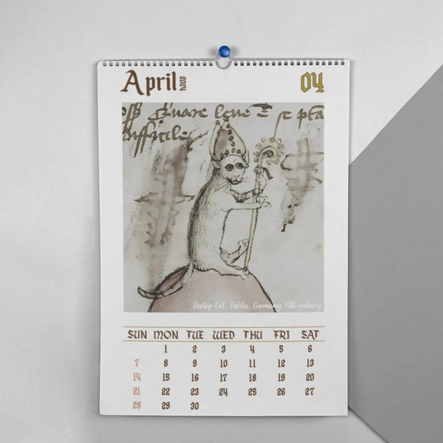 FelineChronik | Kunstvolle Katzenkalender für 2024 mit Historischen Akzenten - Brezella