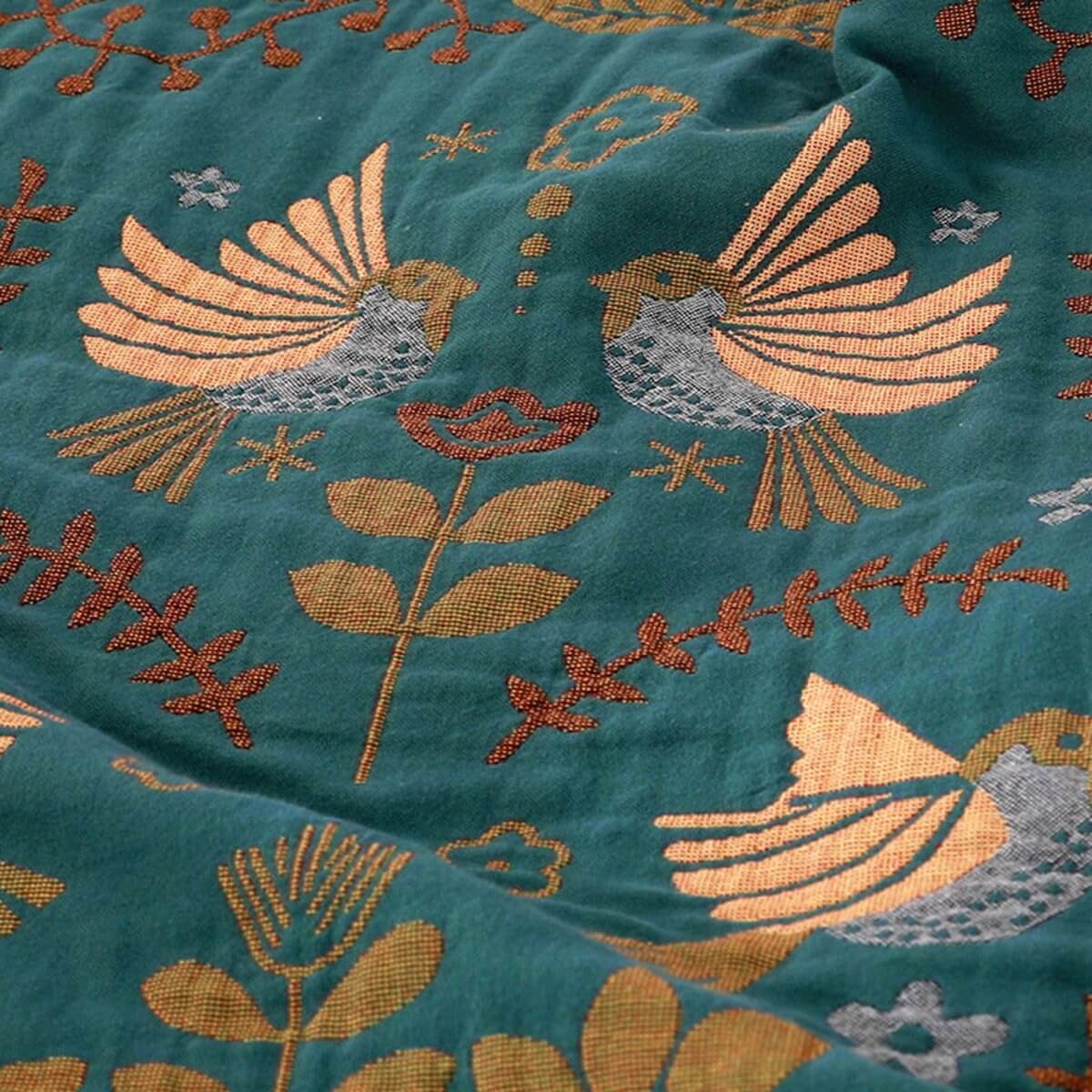 NaturVögel | Dubbelzijdige Decke aus hochwertigem Baumwollstoff - Brezella