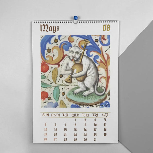 FelineChronik | Kunstvolle Katzenkalender für 2024 mit Historischen Akzenten - Brezella