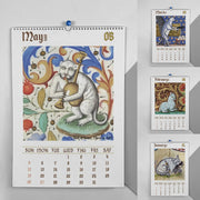 FelineChronik | Kunstvolle Katzenkalender für 2024 mit Historischen Akzenten - Brezella