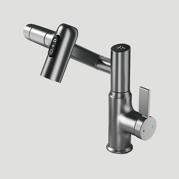TempFlow | 360° Drehbare Armatur mit Temperaturanzeige und Höhenverstellung - Brezella