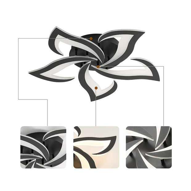 Moderne LED-Deckenleuchte in Blumenform