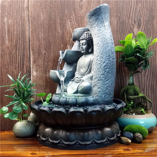 FlussDerRuhe | Buddha Wasserbrunnen für Zen-Atmosphäre - Brezella