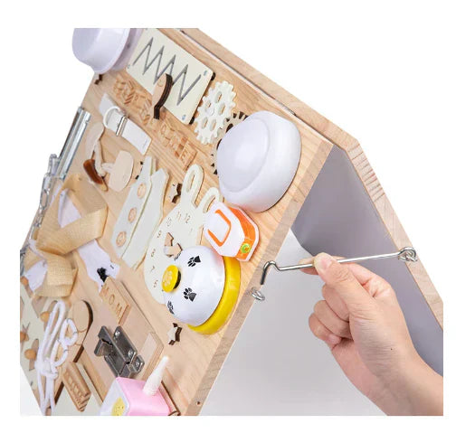 SpielLernMeister | Montessori-Aktivitätsboard aus Holz - Brezella