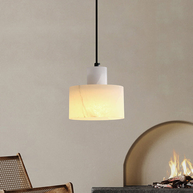 LumeMarble | Skandinavische Pendelleuchte mit elegantem weißen Marmor - Brezella