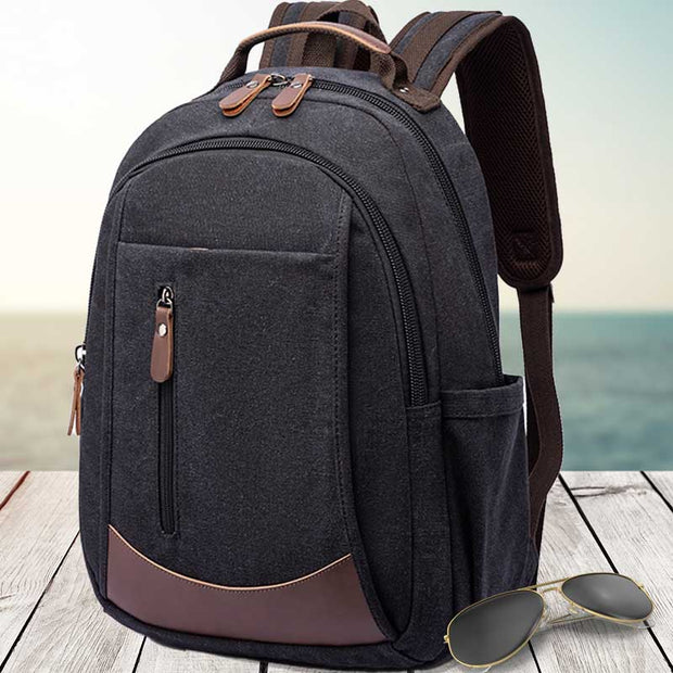 LumeaGuard | Anti-Diebstahl-Reiserucksack aus Canvas für sicheres und unbeschwertes Reisen - Brezella