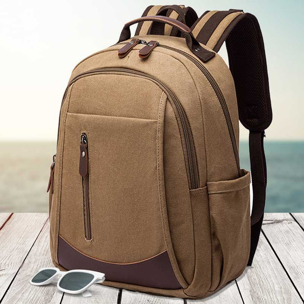 LumeaGuard | Anti-Diebstahl-Reiserucksack aus Canvas für sicheres und unbeschwertes Reisen - Brezella