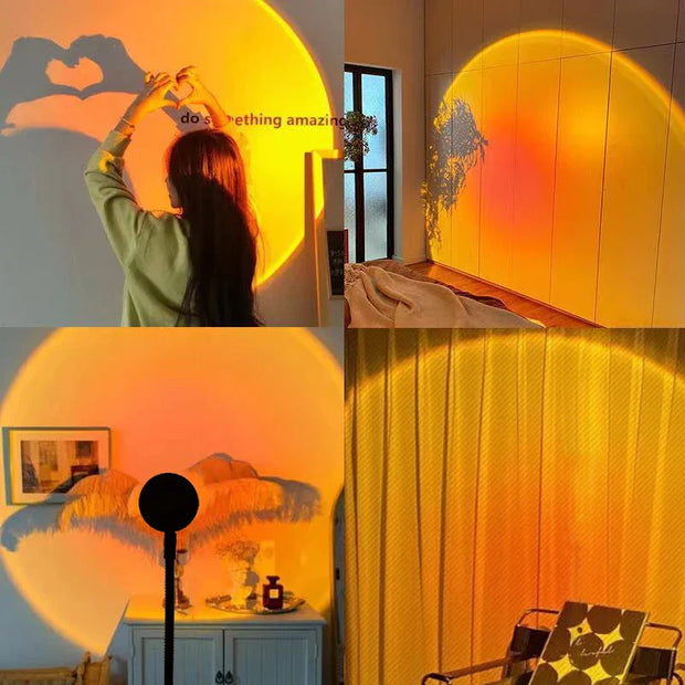 GoldenGlow | LED Sonnenuntergang Lampe für entspannte Atmosphäre - Brezella