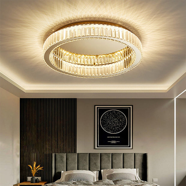 Elegante Runde Deckenleuchte In Gold