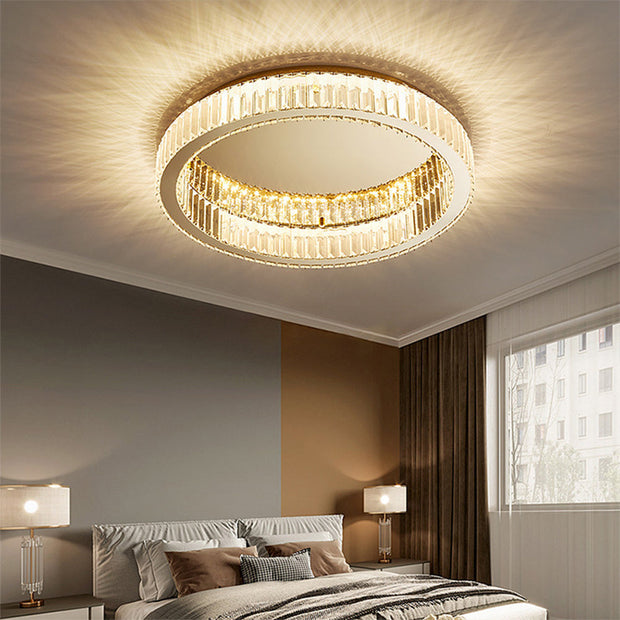 Elegante Runde Deckenleuchte In Gold