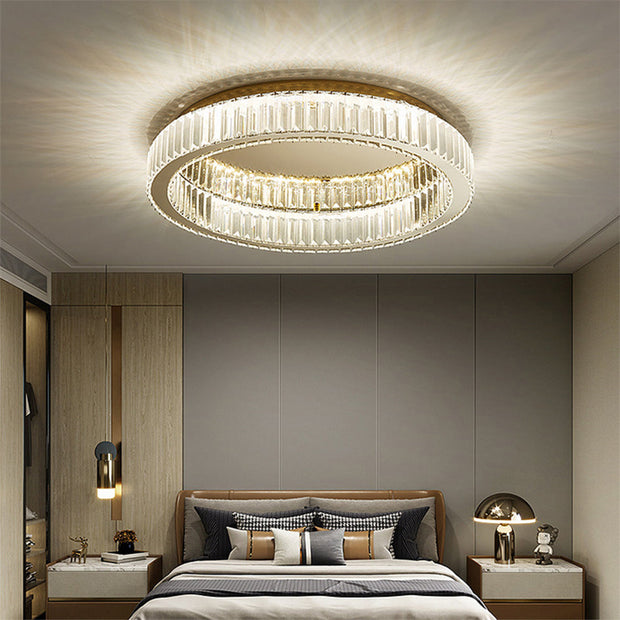 Elegante Runde Deckenleuchte In Gold