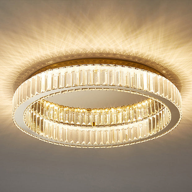 Elegante Runde Deckenleuchte In Gold