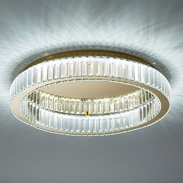 Elegante Runde Deckenleuchte In Gold