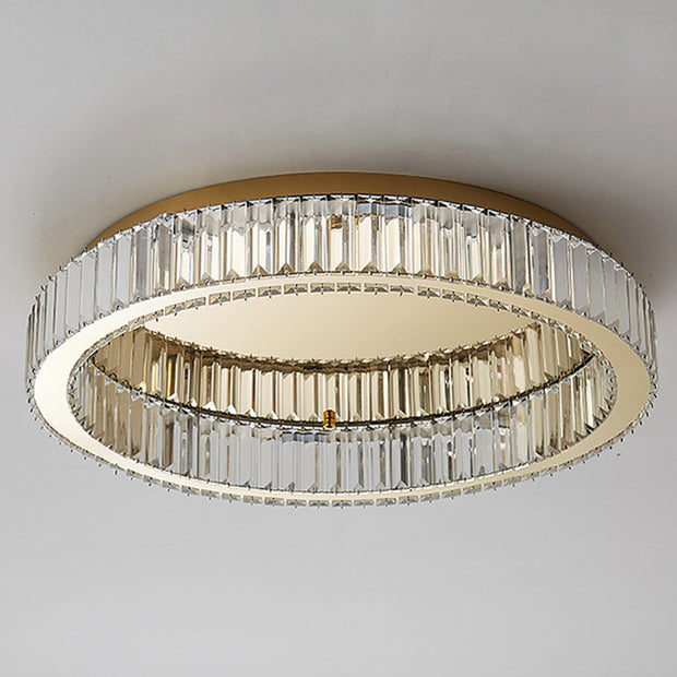 Elegante Runde Deckenleuchte In Gold